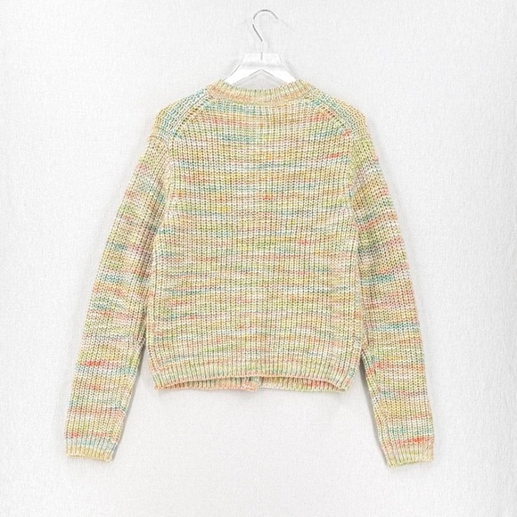 UNIQLO X INES DE LA FRESSANGE Chunky Crewneck Cardigan Sweater S Pastel Rainbow - Picture 6 of 15